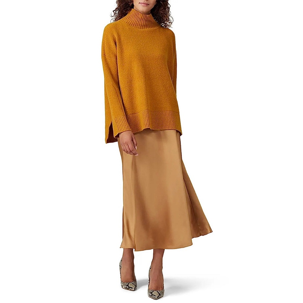 Club Monaco Nomin Sweater Mock Neck Turtleneck Pullover Goldenrod Mustard XS